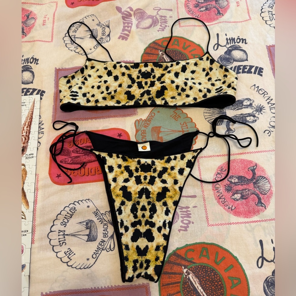 TROPIC OF C cheetah bikini. L top M bottom